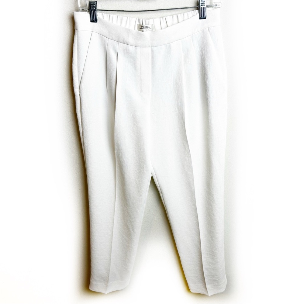 Babaton by Aritzia Cohen Pleated front trouser pant ivory size: 6